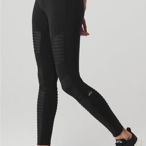 ALO Yoga Black High-Waist Moto Leggings Small